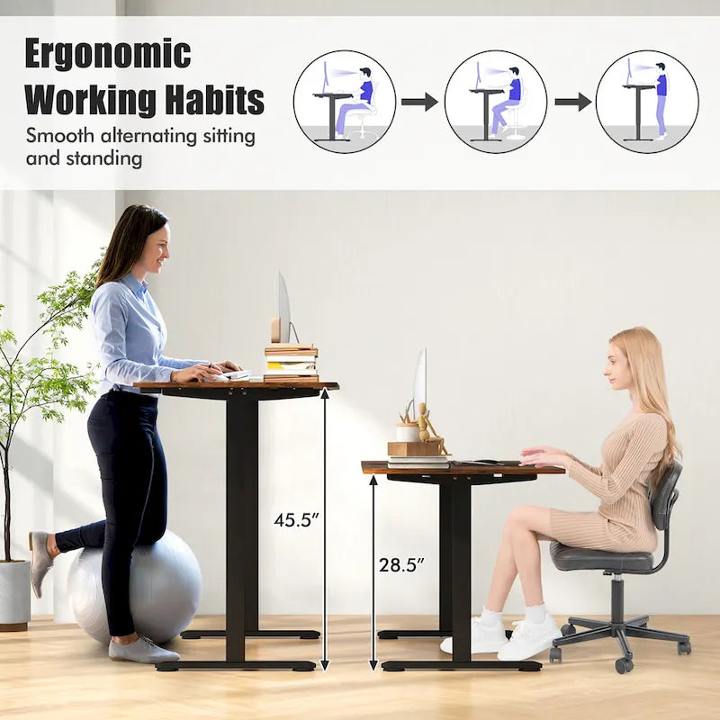 55 Electric Height Adjustable Standing Desk for Home Office Use
