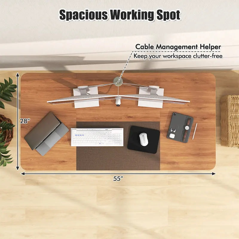 55 Electric Height Adjustable Standing Desk for Home Office Use