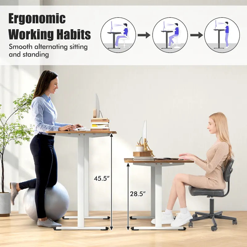 55 Electric Height Adjustable Standing Desk for Home Office Use