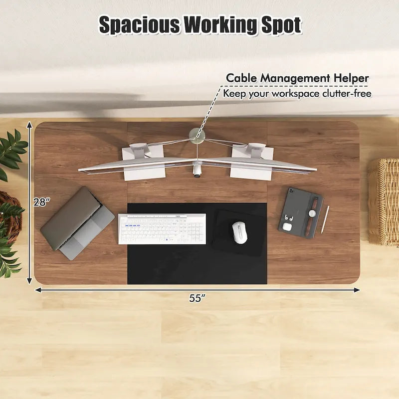 55 Electric Height Adjustable Standing Desk for Home Office Use