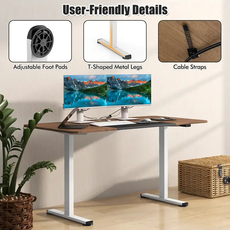 55 Electric Height Adjustable Standing Desk for Home Office Use