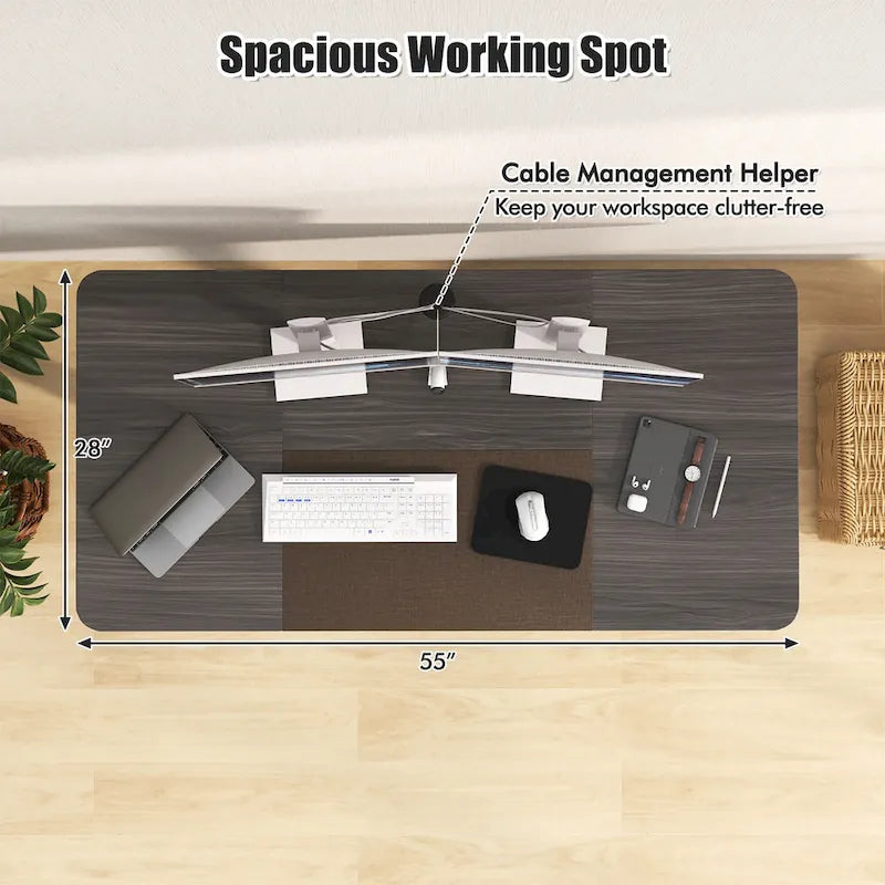 55 Electric Height Adjustable Standing Desk for Home Office Use