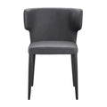 Extended Wingback Modern Upholstered Dining Chair with Metal Legs