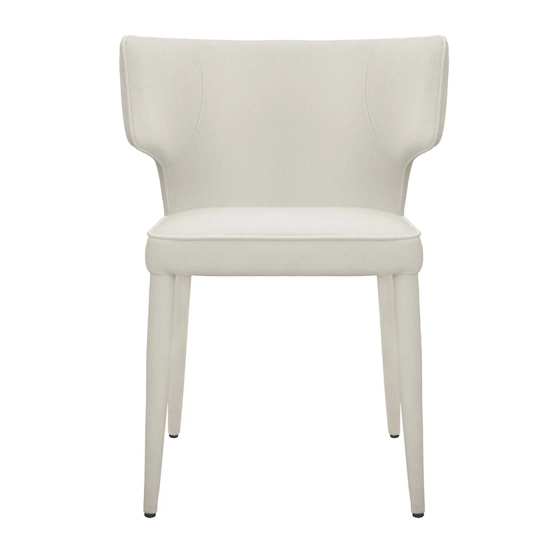 Chaise de salle à manger moderne capitonnée à dossier haut avec pieds en métal