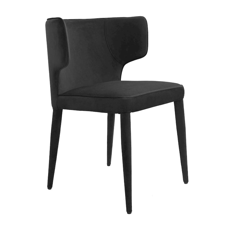 Extended Wingback Modern Upholstered Dining Chair with Metal Legs