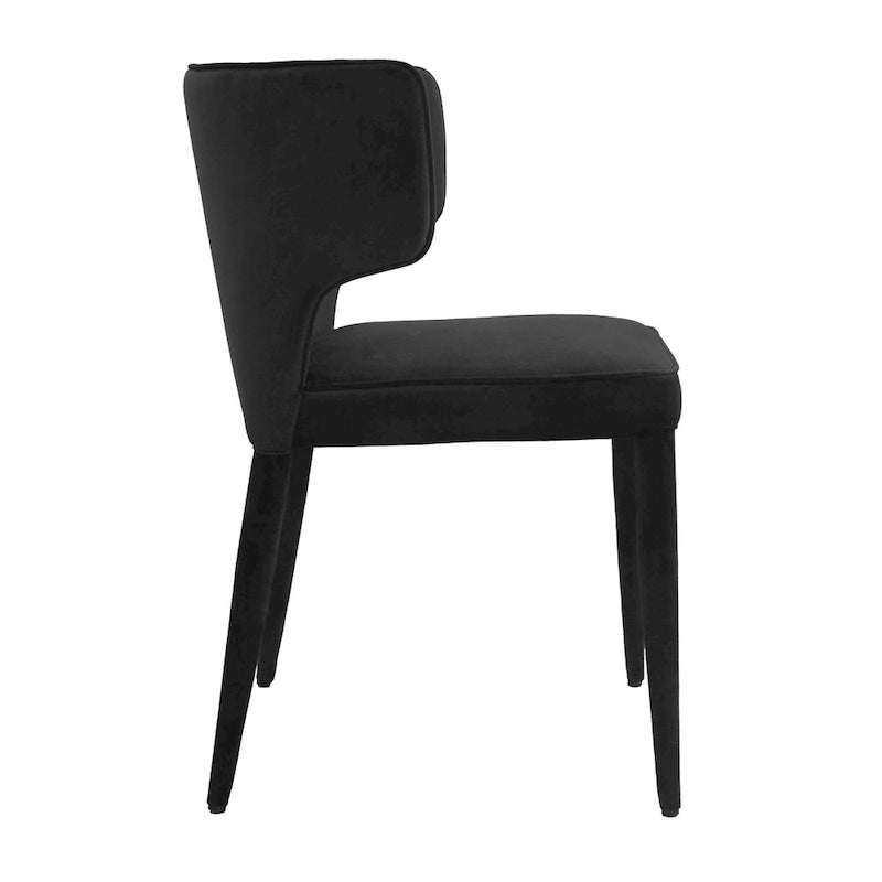 Extended Wingback Modern Upholstered Dining Chair with Metal Legs