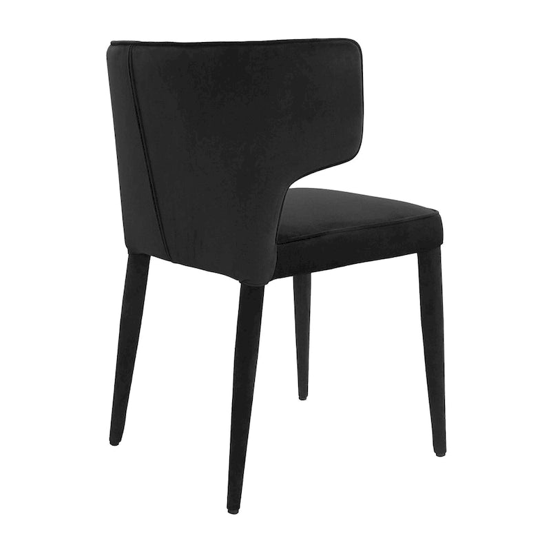 Extended Wingback Modern Upholstered Dining Chair with Metal Legs