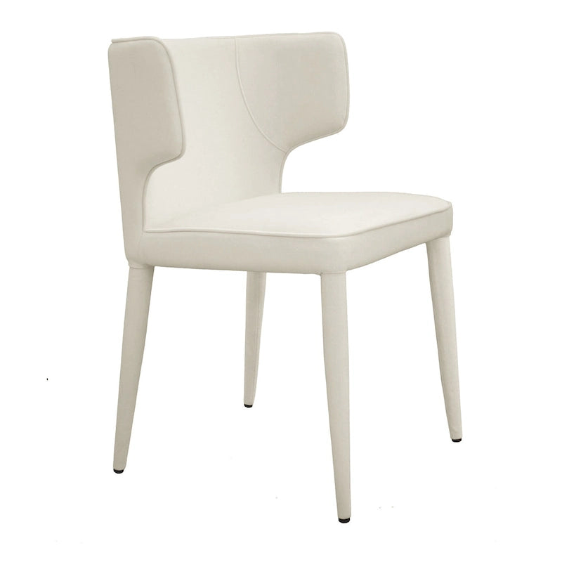 Extended Wingback Modern Upholstered Dining Chair with Metal Legs