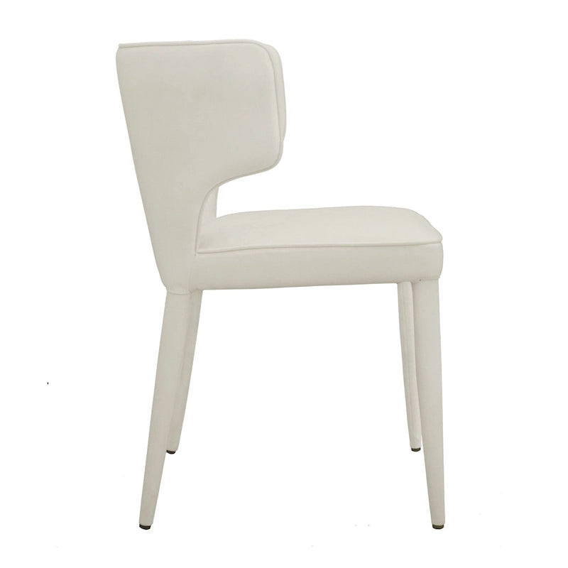 Extended Wingback Modern Upholstered Dining Chair with Metal Legs