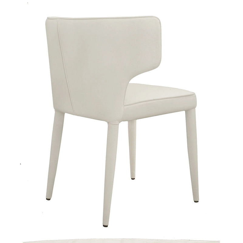 Extended Wingback Modern Upholstered Dining Chair with Metal Legs
