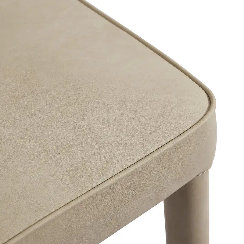 Extended Wingback Modern Upholstered Dining Chair with Metal Legs