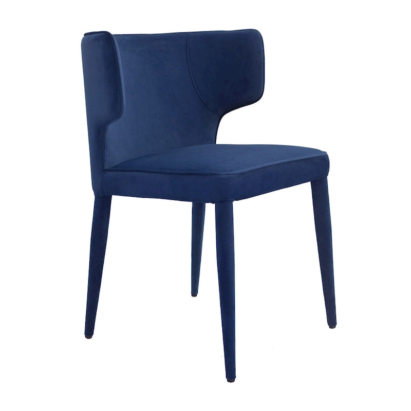 Extended Wingback Modern Upholstered Dining Chair with Metal Legs