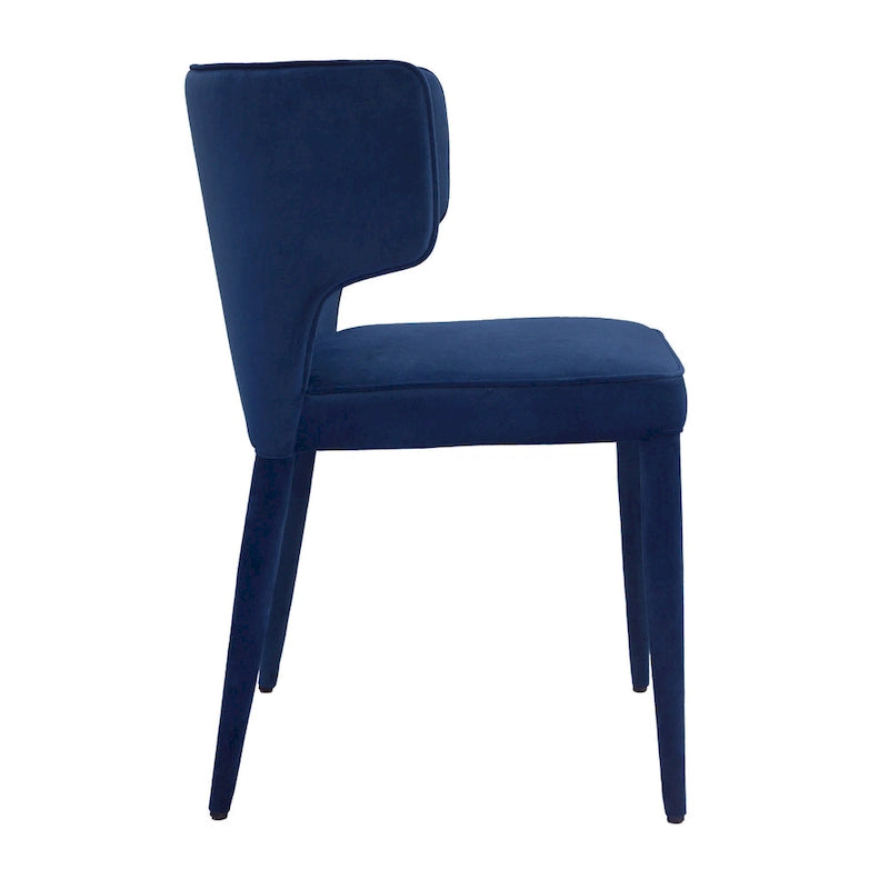 Extended Wingback Modern Upholstered Dining Chair with Metal Legs