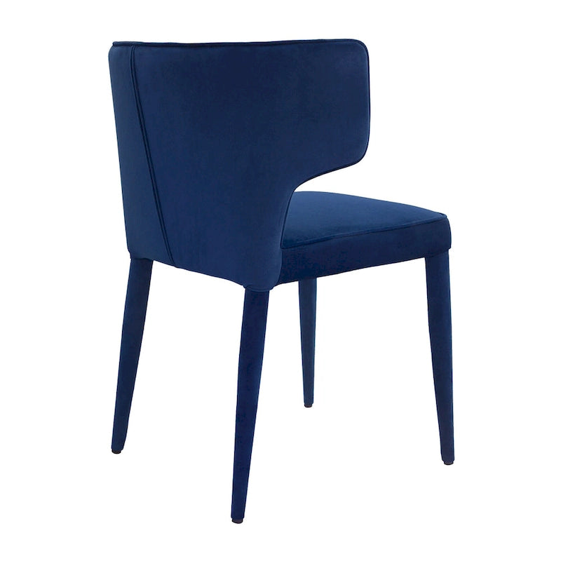 Extended Wingback Modern Upholstered Dining Chair with Metal Legs