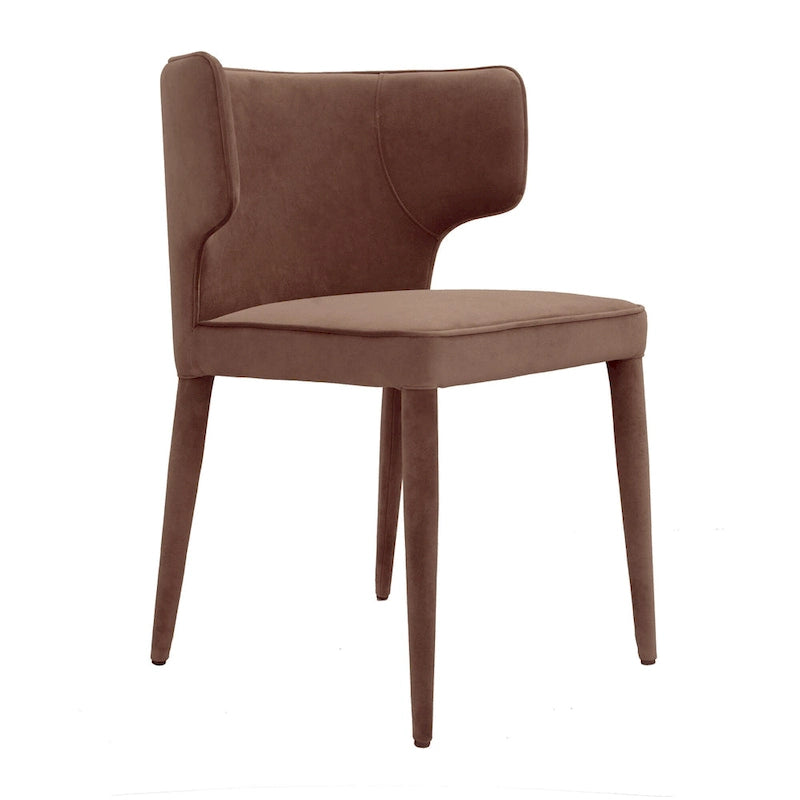 Extended Wingback Modern Upholstered Dining Chair with Metal Legs