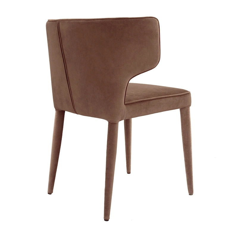 Extended Wingback Modern Upholstered Dining Chair with Metal Legs