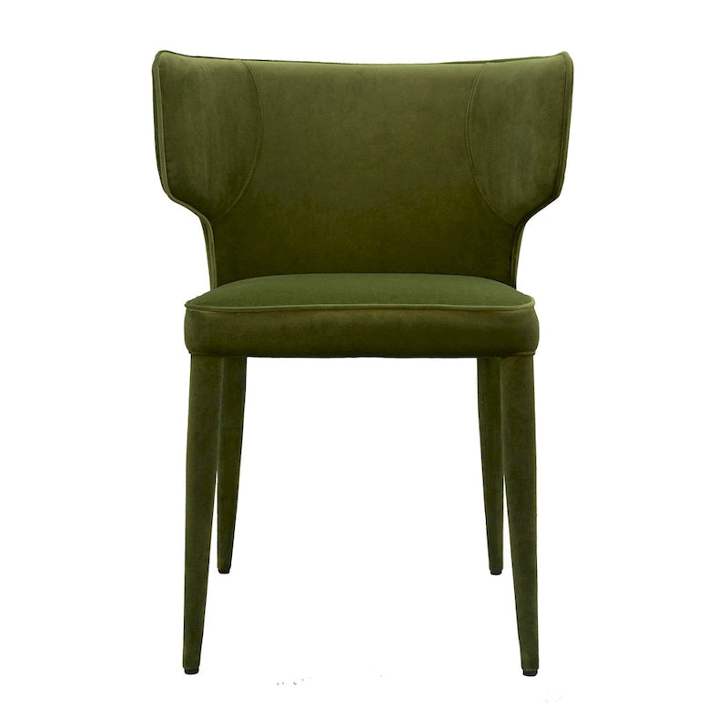 Extended Wingback Modern Upholstered Dining Chair with Metal Legs