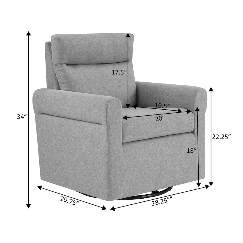 Modern Boucle Swivel Accent Armchair with 360 Degree Rotation and Plush Cushions