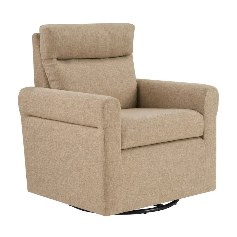 Modern Boucle Swivel Accent Armchair with 360 Degree Rotation and Plush Cushions
