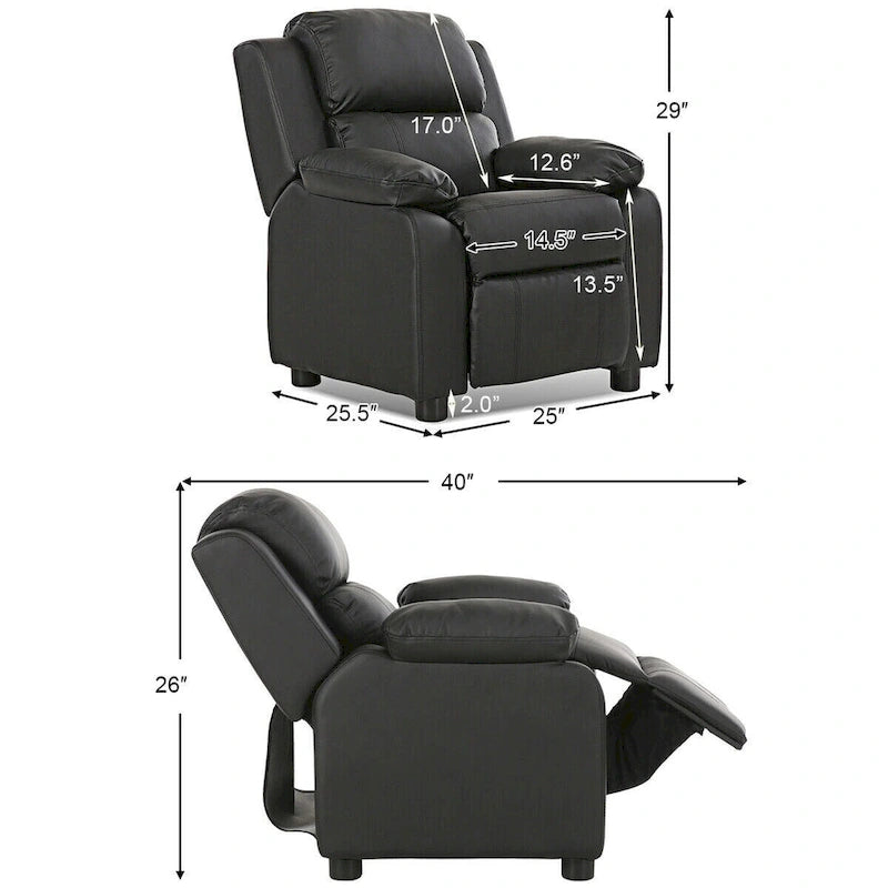 Kids Sofa Armchair Recliner with Flip-up Armrest and Headrest