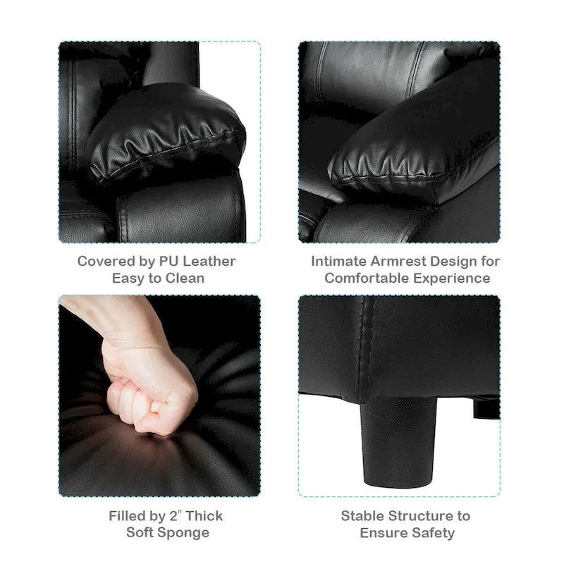 Kids Sofa Armchair Recliner with Flip-up Armrest and Headrest