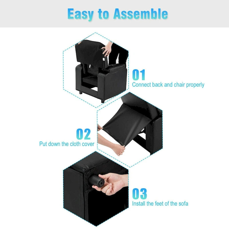 Kids Sofa Armchair Recliner with Flip-up Armrest and Headrest