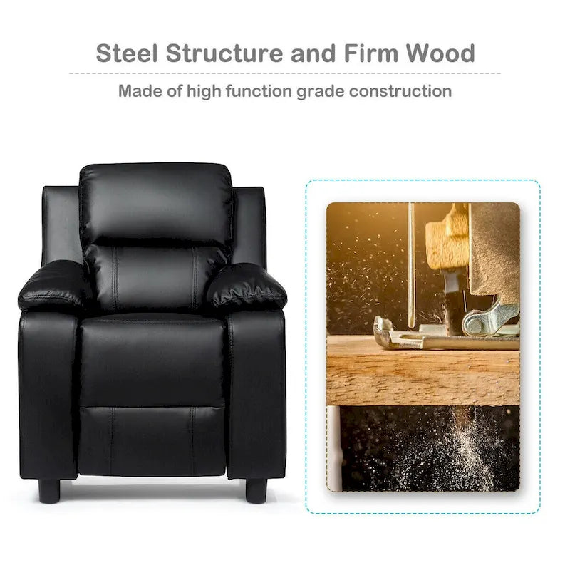 Kids Sofa Armchair Recliner with Flip-up Armrest and Headrest