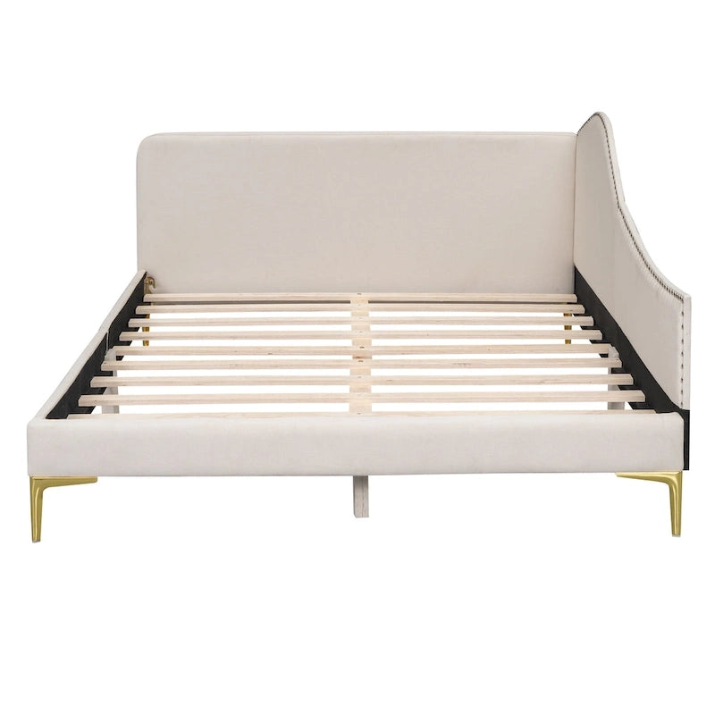 Modern Upholstered Daybed with Armrest and Headrest