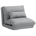 Gray 27.6" Folding Chaise Lounge Chair with Pillow