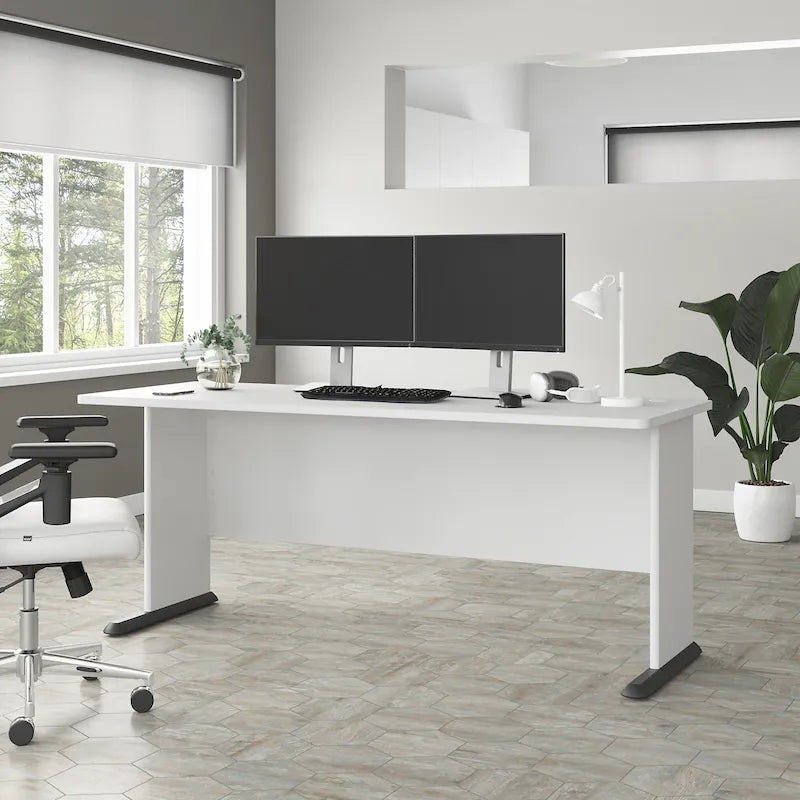 Bureau d'ordinateur de 183 cm de large pour le télétravail et le gaming