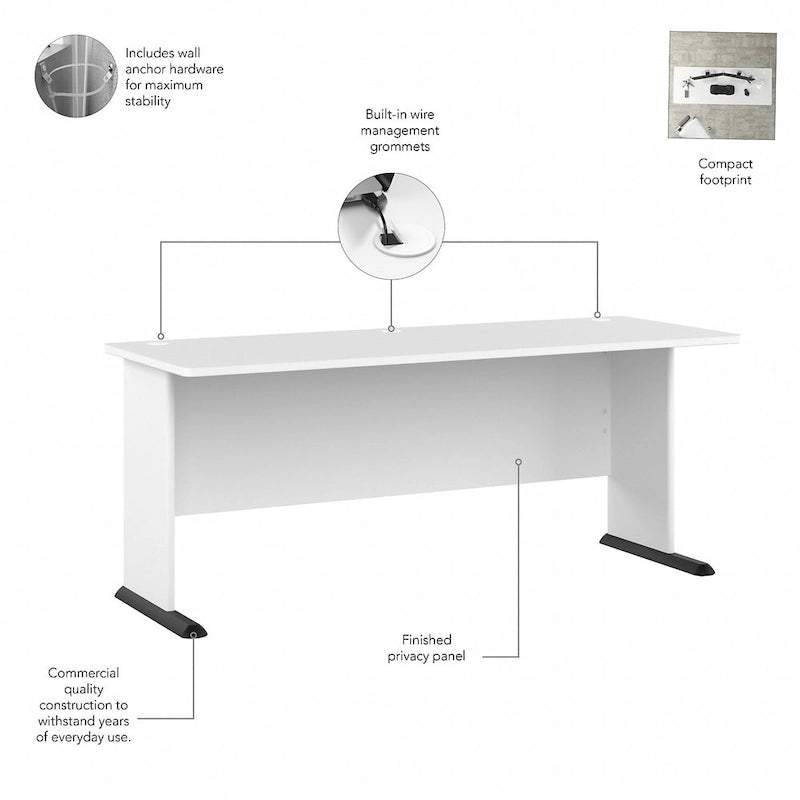 72-Inch Wide Computer Desk for Home Office and Gaming
