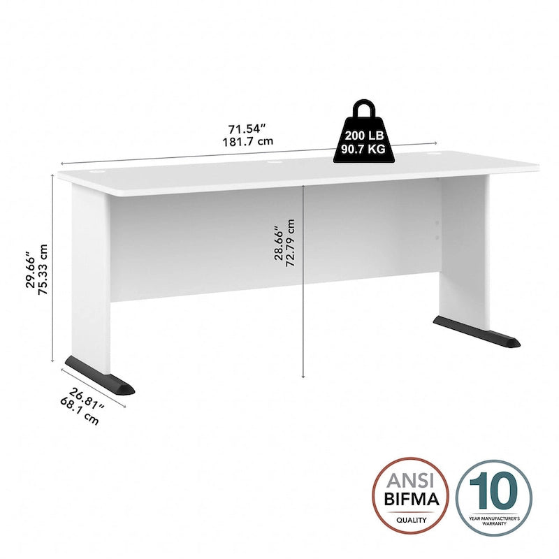 72-Inch Wide Computer Desk for Home Office and Gaming