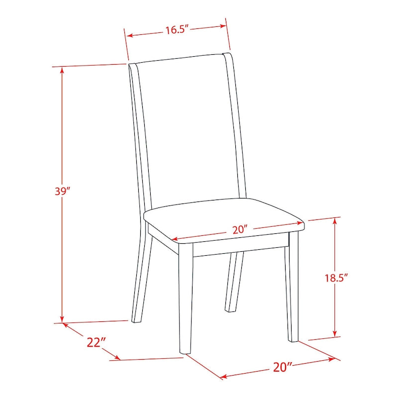 Linen upholstered dining chairs, two chairs per set, various finishes available.
