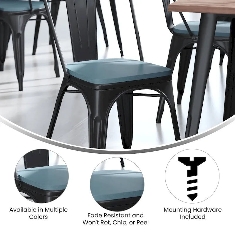 All-Weather Polyresin Replacement Seats for Metal Chairs and Stools Set of 4