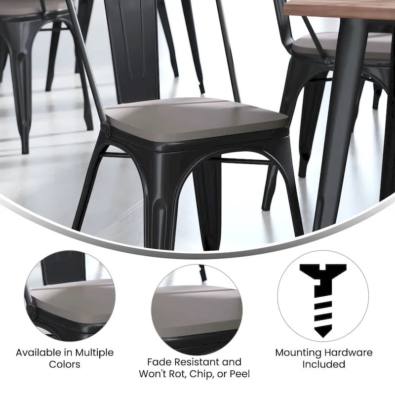 All-Weather Polyresin Replacement Seats for Metal Chairs and Stools Set of 4
