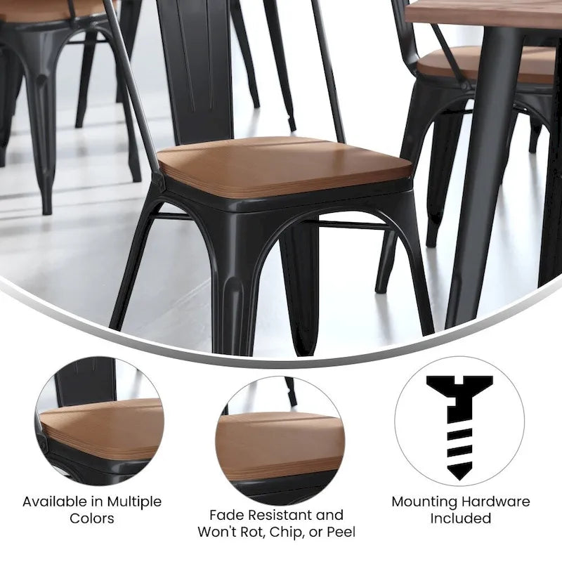 All-Weather Polyresin Replacement Seats for Metal Chairs and Stools Set of 4