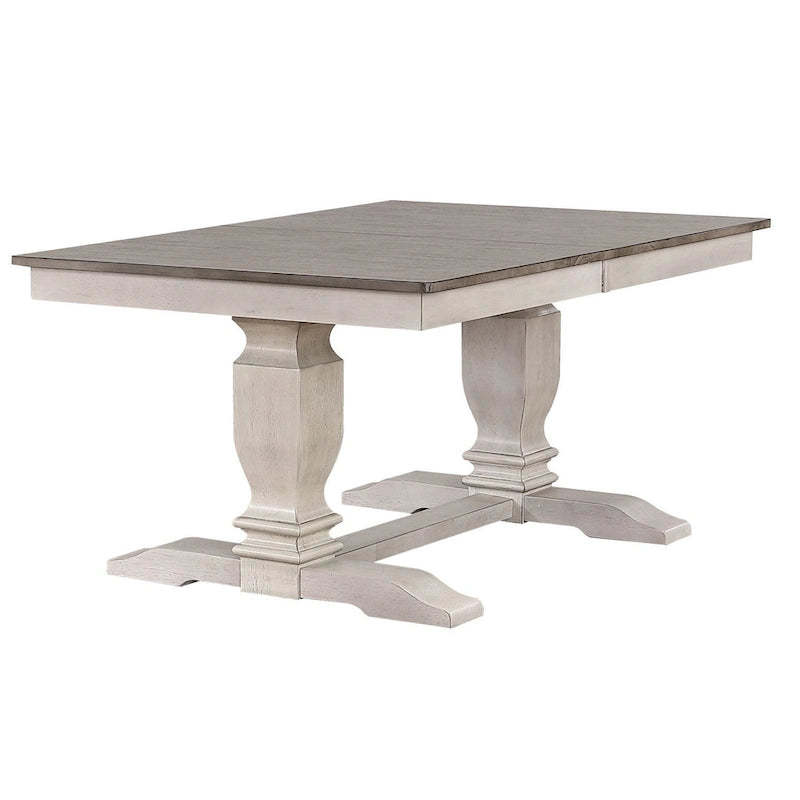 Double Transitional Base Dining Table in Ash