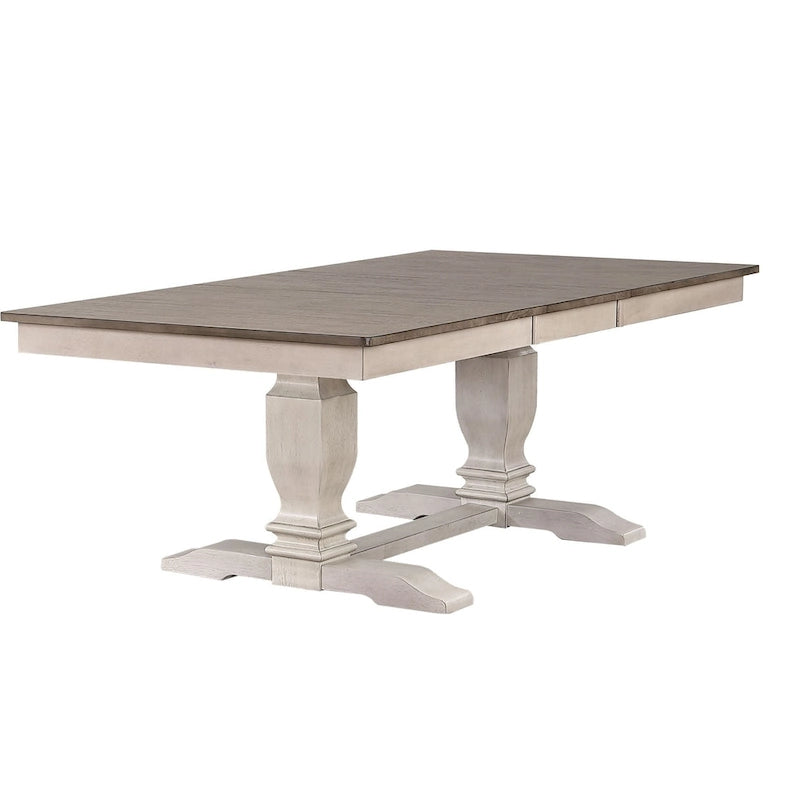 Double Transitional Base Dining Table in Ash