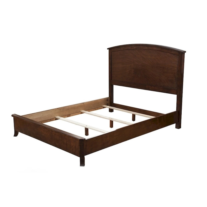 Panel Bed in Mahogany or White Finish with Classic Wood Design