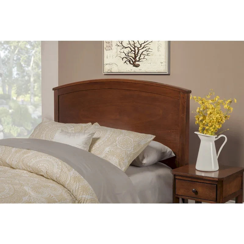 Panel Bed in Mahogany or White Finish with Classic Wood Design