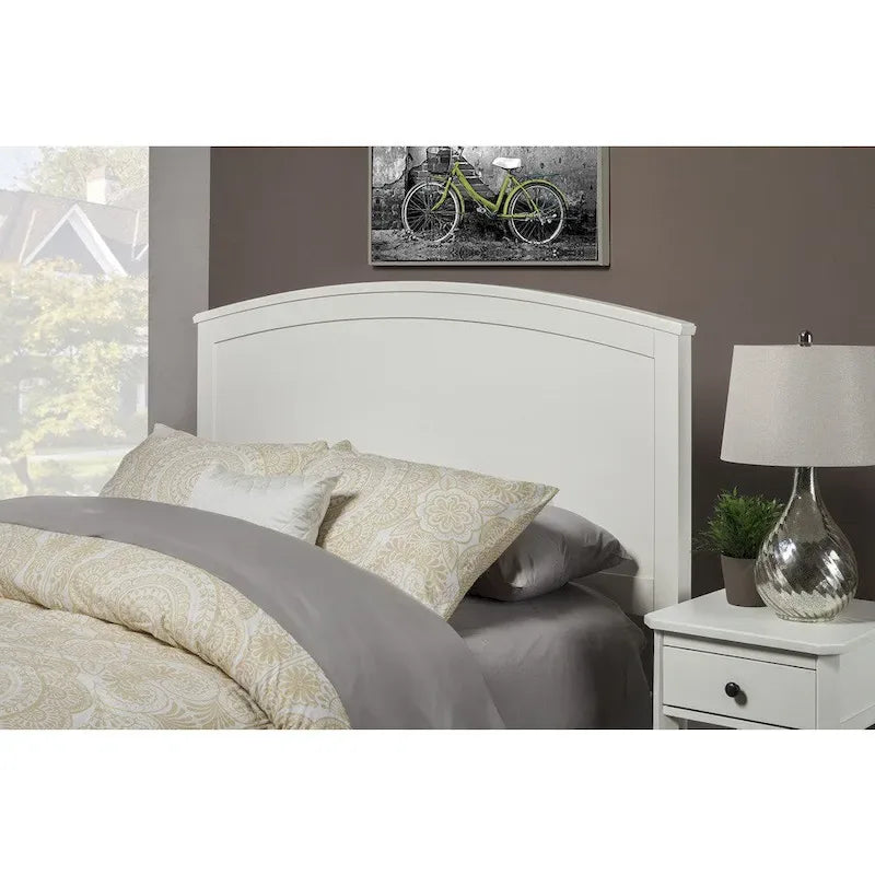 Panel Bed in Mahogany or White Finish with Classic Wood Design