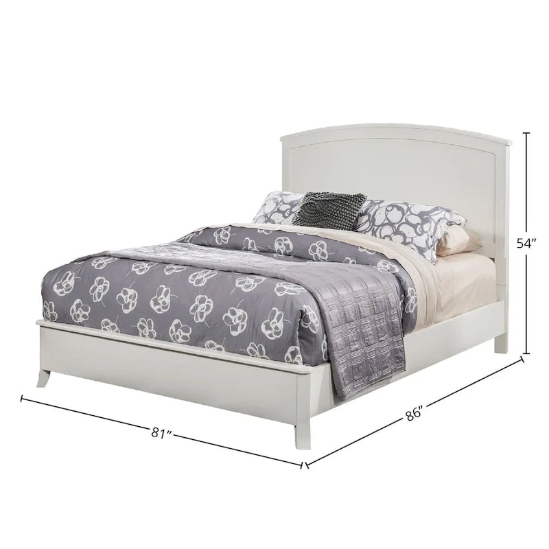 Panel Bed in Mahogany or White Finish with Classic Wood Design