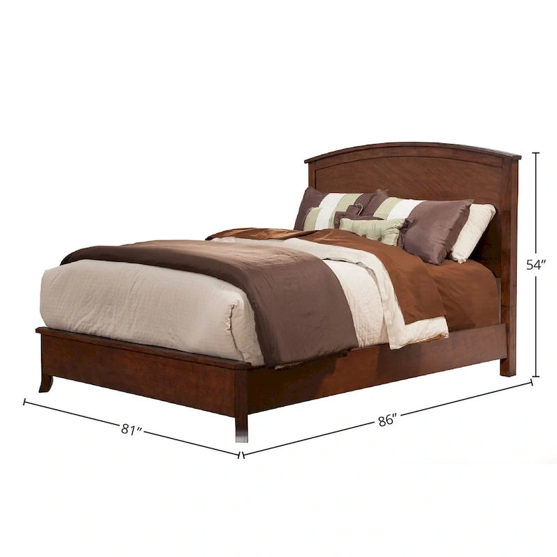 Panel Bed in Mahogany or White Finish with Classic Wood Design