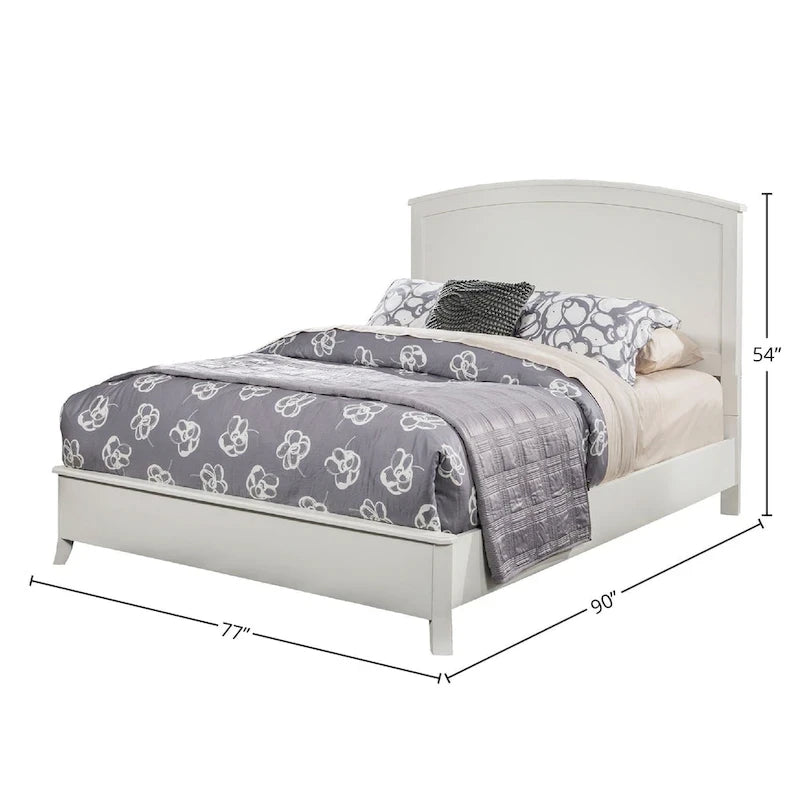 Panel Bed in Mahogany or White Finish with Classic Wood Design