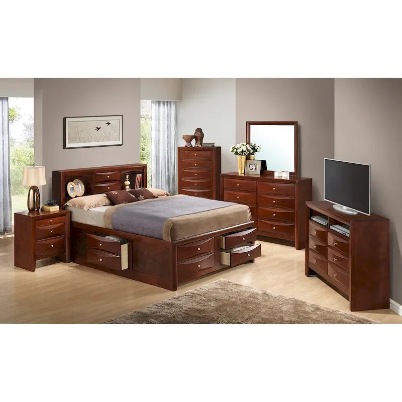 Full Panel Storage Bed with Under-Bed Storage Contemporary Bedroom