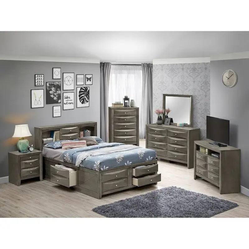 Lit de rangement à panneaux avec rangement sous le lit Chambre contemporaine