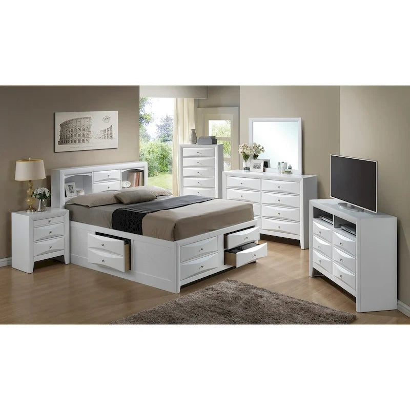Lit de rangement à panneaux avec rangement sous le lit Chambre contemporaine
