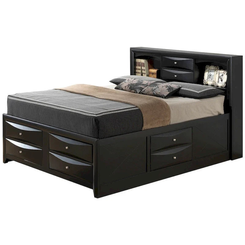 Full Panel Storage Bed with Under-Bed Storage Contemporary Bedroom