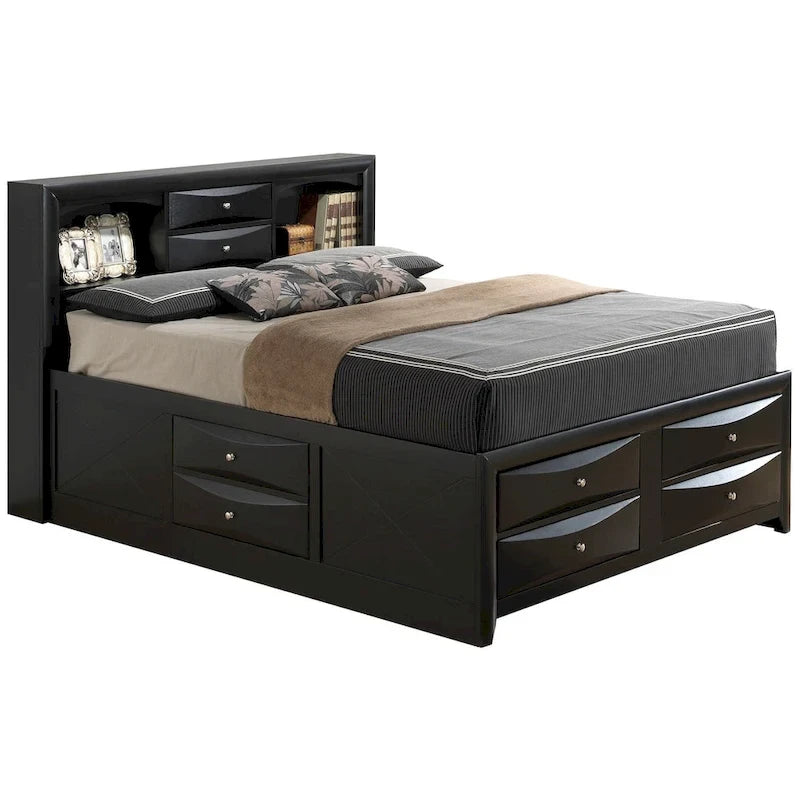 Full Panel Storage Bed with Under-Bed Storage Contemporary Bedroom