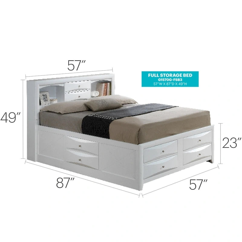 Full Panel Storage Bed with Under-Bed Storage Contemporary Bedroom